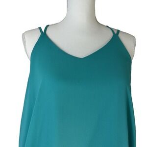 Love Riche‎ Beachy Spring Break Feminine Teal Blue Swing Layered Dress Sz S